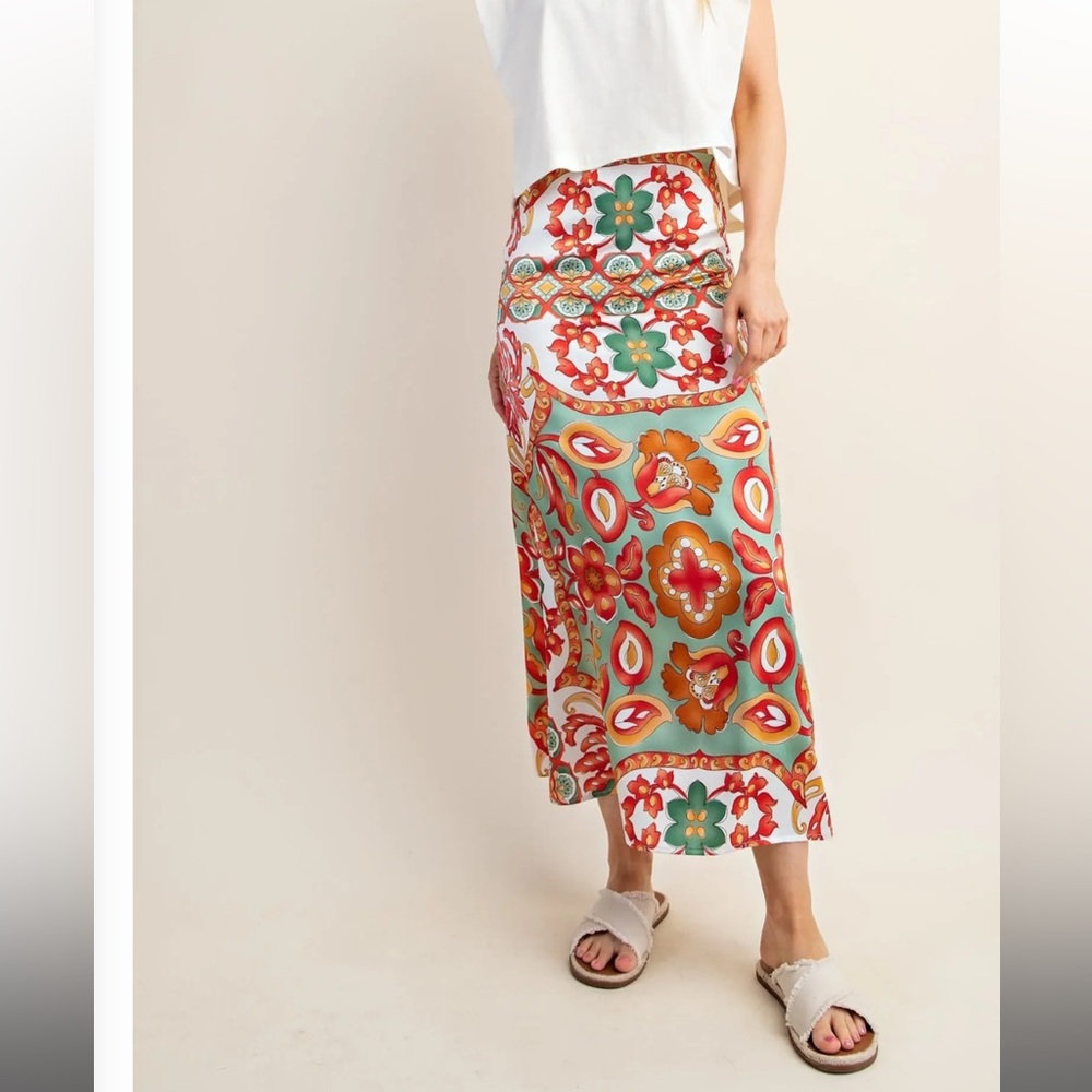 Floral Print Maxi Skirt